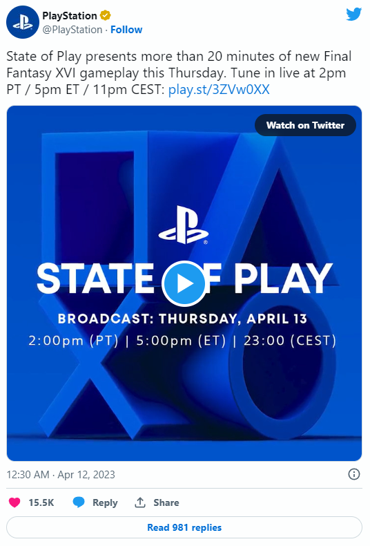 رویداد PlayStation State of Play برای اواخر این هفته اعلام شد.